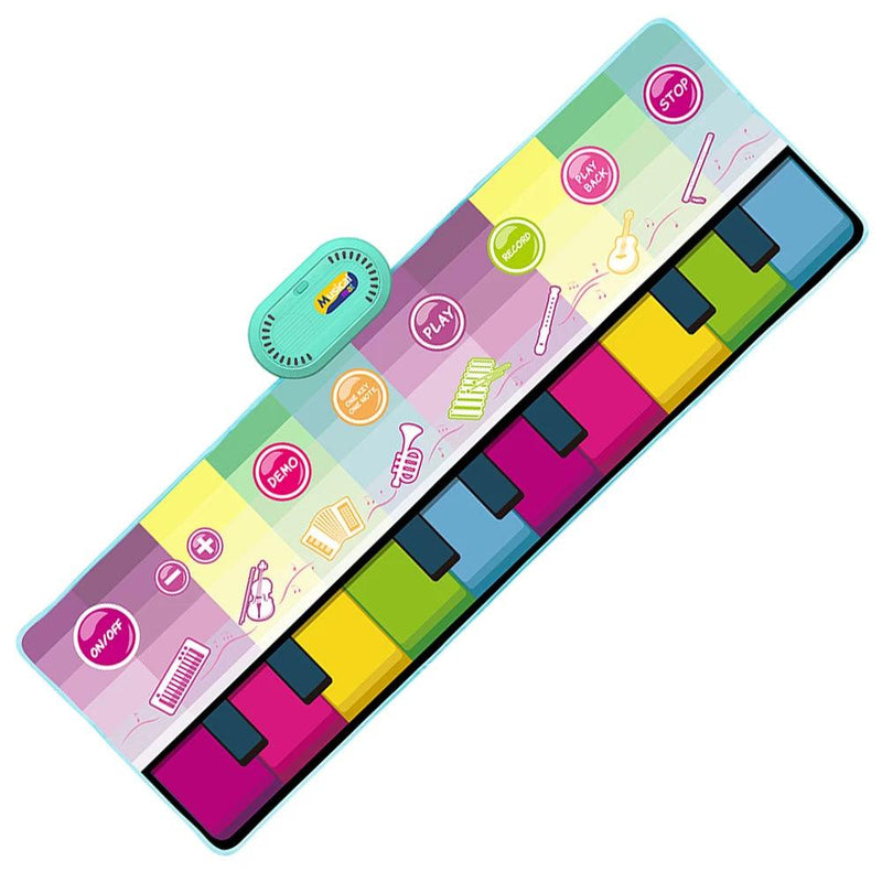 Coolplay 110x36cm tapete de piano musical para crianças teclado de chão tapete de dança com 8 sons de animais tapete de bebê brinquedos educativos