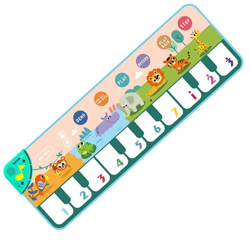 Coolplay 110x36cm tapete de piano musical para crianças teclado de chão tapete de dança com 8 sons de animais tapete de bebê brinquedos educativos