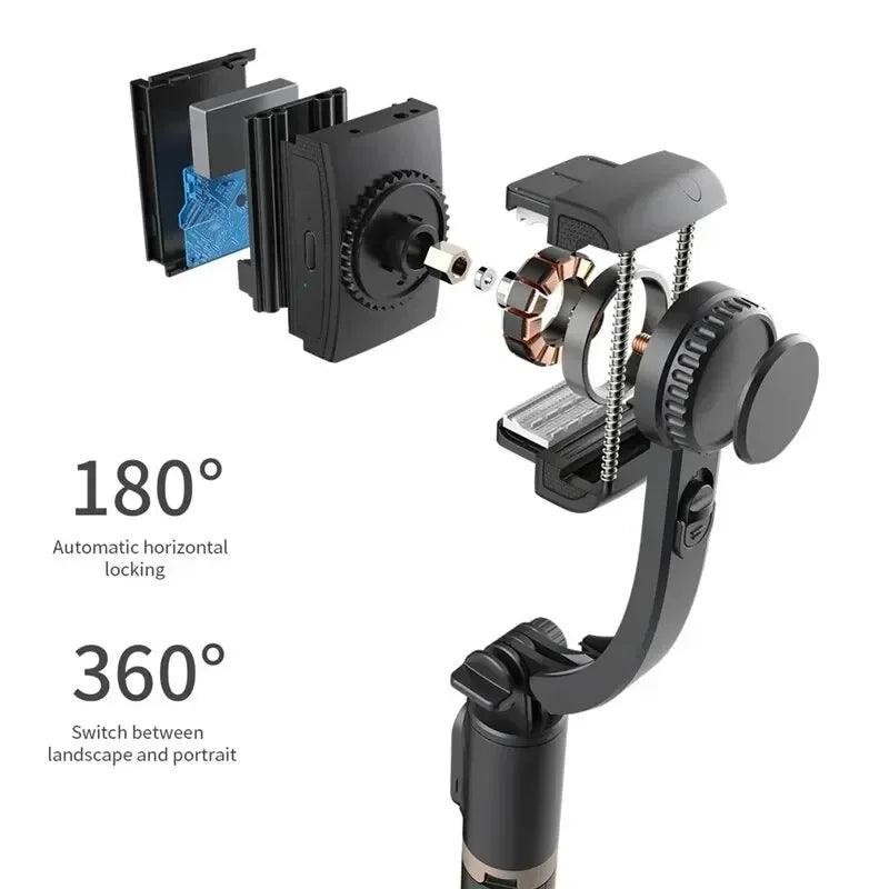 Q08 Gimbal Stabilizer for Cell Phone, Video, Bluetooth, Selfie Stick, Smartphone Tripod, Live, Vertical Shooting Support