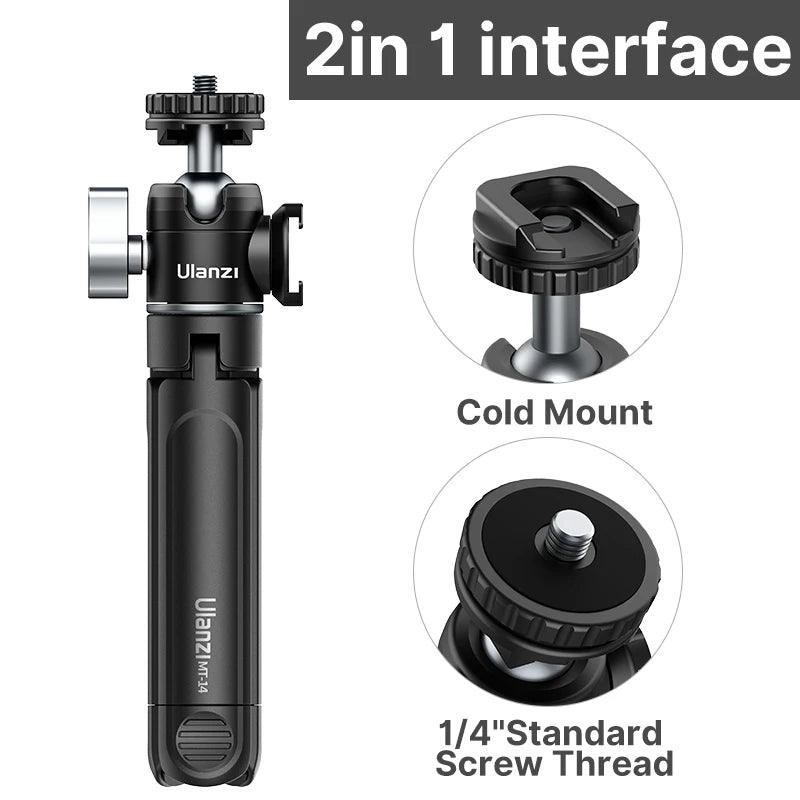 Ulanzi Mini Tripod with 360° Ball Head, Selfie Stick, Tabletop Tripod for Camera, iPhone, Android Phone, DSLR, U-Vlog Lite