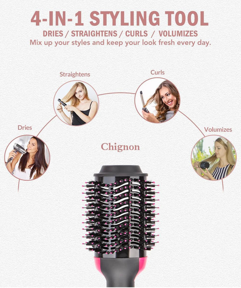 Hot Air Brush Multi-Function Cabelo Secador Straightener Curler Comb One Step Professional Salon Hair Styler e Volumizer Ion Blow