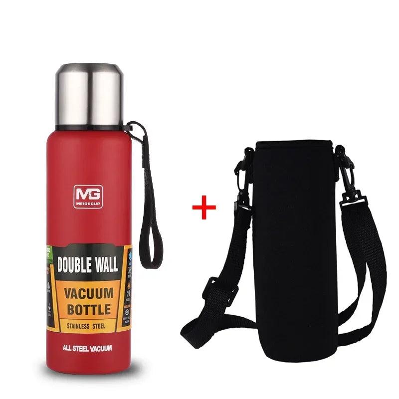 Large Capacity Stainless Steel Thermos Bottle Portable Flask Insulated Bottle with Rope 500/700/1000/1500ml