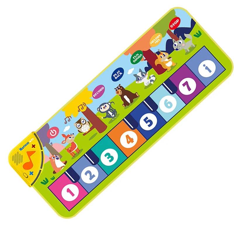 Coolplay 110x36cm tapete de piano musical para crianças teclado de chão tapete de dança com 8 sons de animais tapete de bebê brinquedos educativos