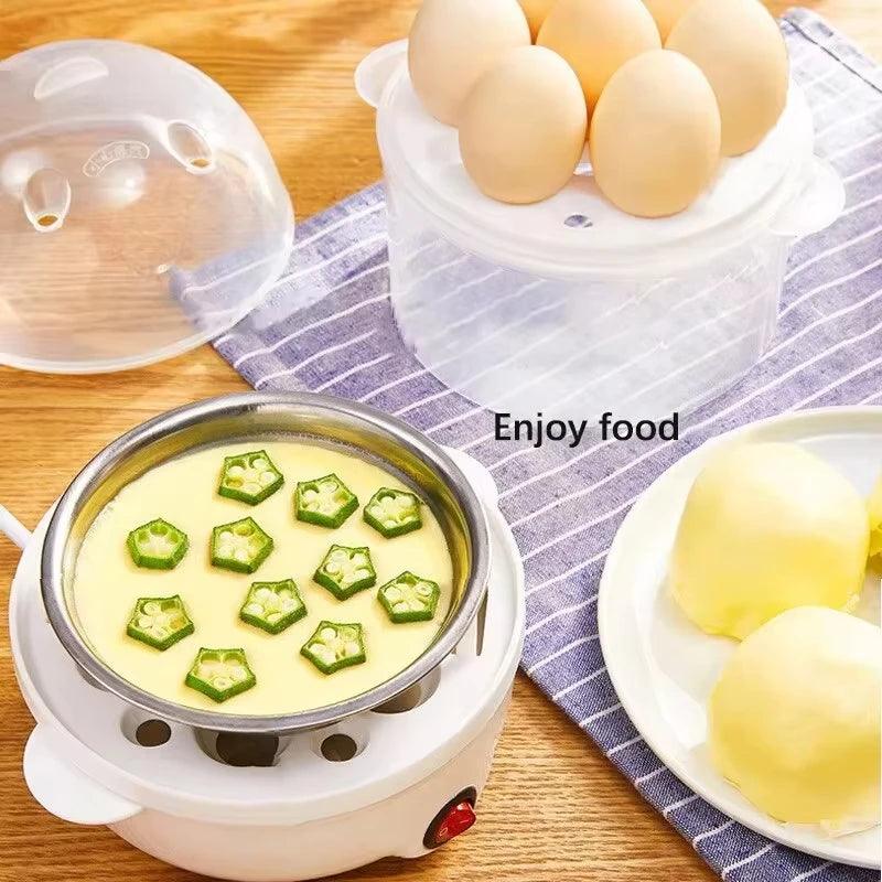 Hervidor de huevos eléctrico multifuncional de 220V, minivaporizador de doble capa, máquina de desayuno para cocina