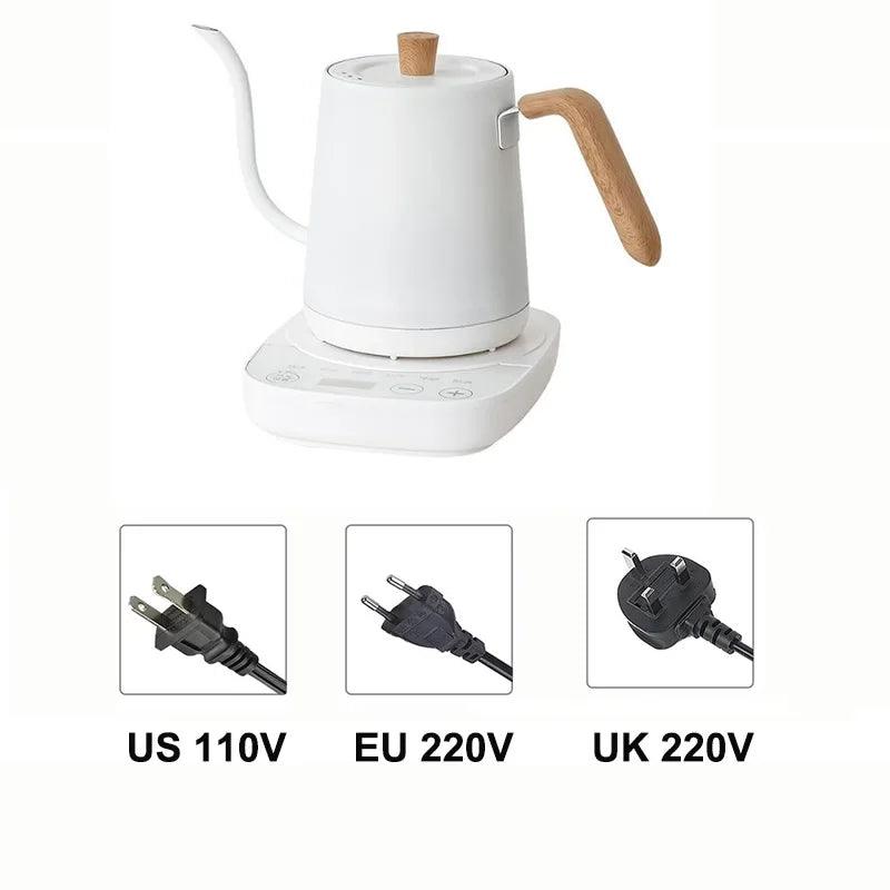 Chaleira Elétrica Gooseneck, Cafeteira, Bule Inteligente, Controle de Temperatura, Aquecimento Rápido, 800ml, 1000W, 110V, 220V