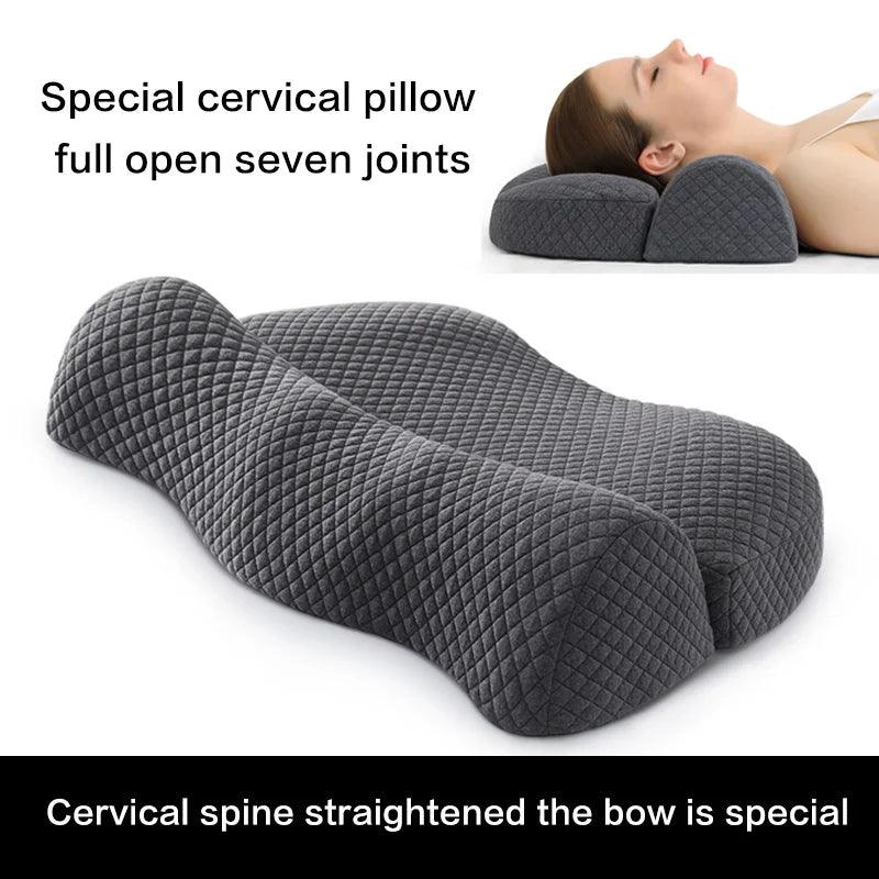 Travesseiro cervical, travesseiro de contorno de espuma viscoelástica, travesseiros de cama para dormir ortopédico ergonômico