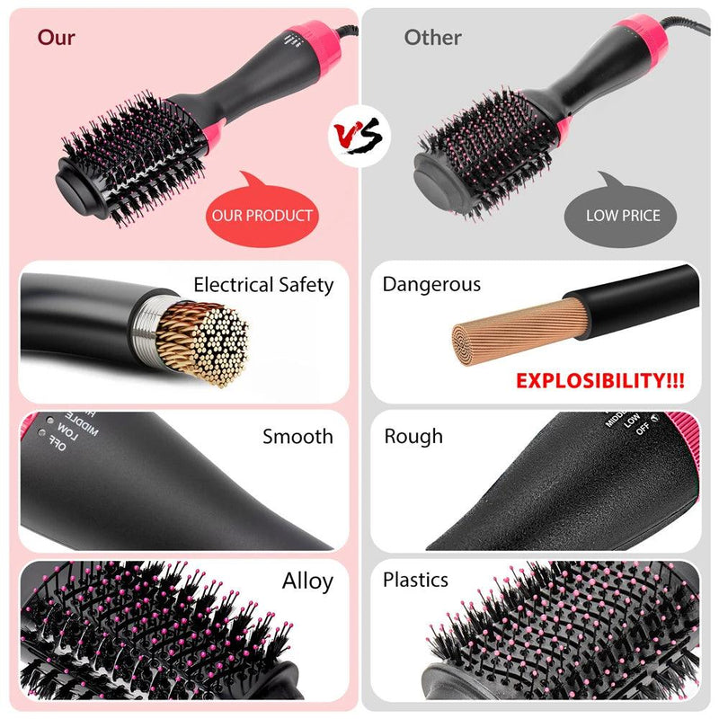 Hot Air Brush Multi-Function Cabelo Secador Straightener Curler Comb One Step Professional Salon Hair Styler e Volumizer Ion Blow