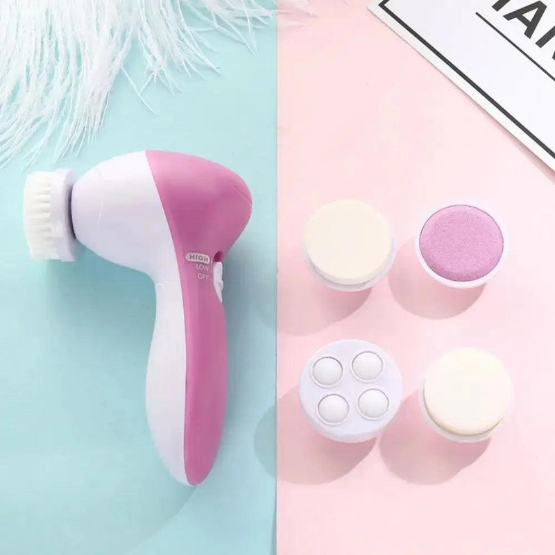 Electric Facial Massager, Rotating Facial Cleanser, Pore Cleanser, Face Massager, Deep Cleansing, Pore Cleansing, Portable Beauty Instrument, 5 in 1