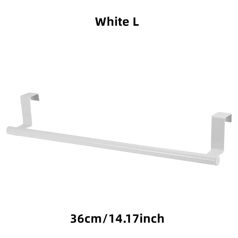 Toalheiro de aço inoxidável para banheiro, barra de toalha, suporte suspenso, armário de cozinha, branco, pano de toalha preto, cabide de prateleira, 1 Pc, 2Pcs