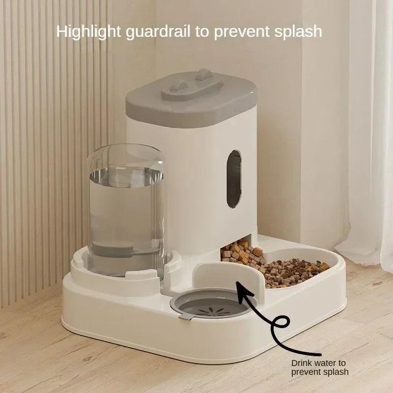 Alimentador automático gato cão tigela de comida com fonte de água pet grande capacidade levantado suporte prato tigela para gato bebedor acessórios