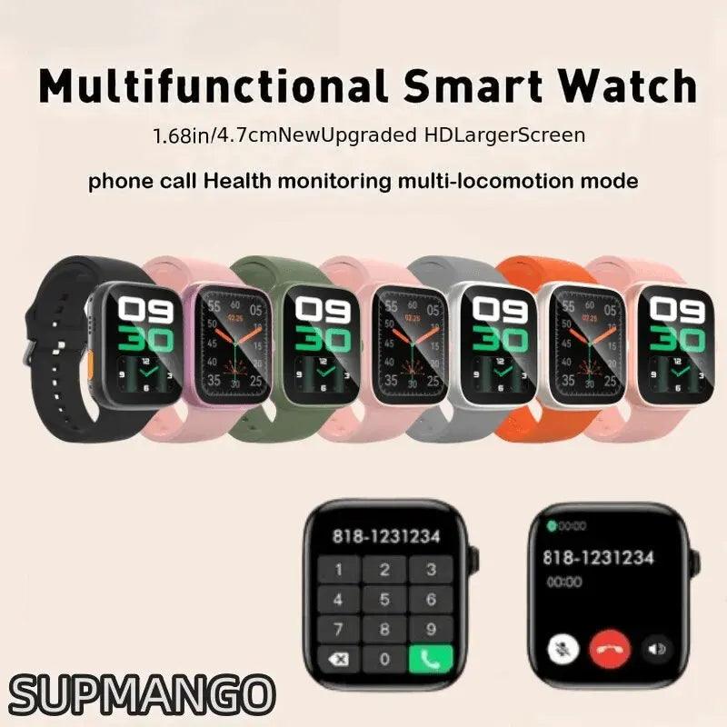 T187 Smart Watch1.68 polegadas Homens Mulheres Tela Sensível Ao Toque Esporte Homem de Fitness Bluetooth Para Android IOS Smartwatch