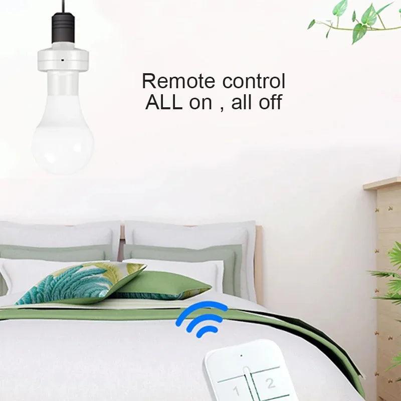 Ewelink Smart WiFi Lamp Holder, Led Night Light Socket, Bulb Adapter Socket, Work with Alexa, Google Home, Voice Control, E27