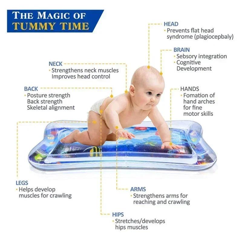 Inflável Baby Water Play Mat, Almofada de PVC, Infant Tummy Time, Toddler Water Pad para Crianças, Educação Infantil, Desenvolvendo Brinquedos Atividade