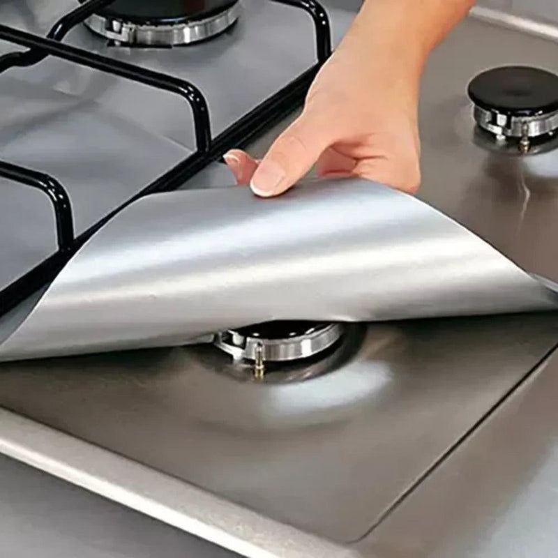 Praça Foil Gás Hob Protector Liner, Easy Clean Reutilizável Protection Pad, Fogão a Gás Fogão Protector, Acessórios de cozinha, 1 Pc, 2 Pcs, 4Pcs