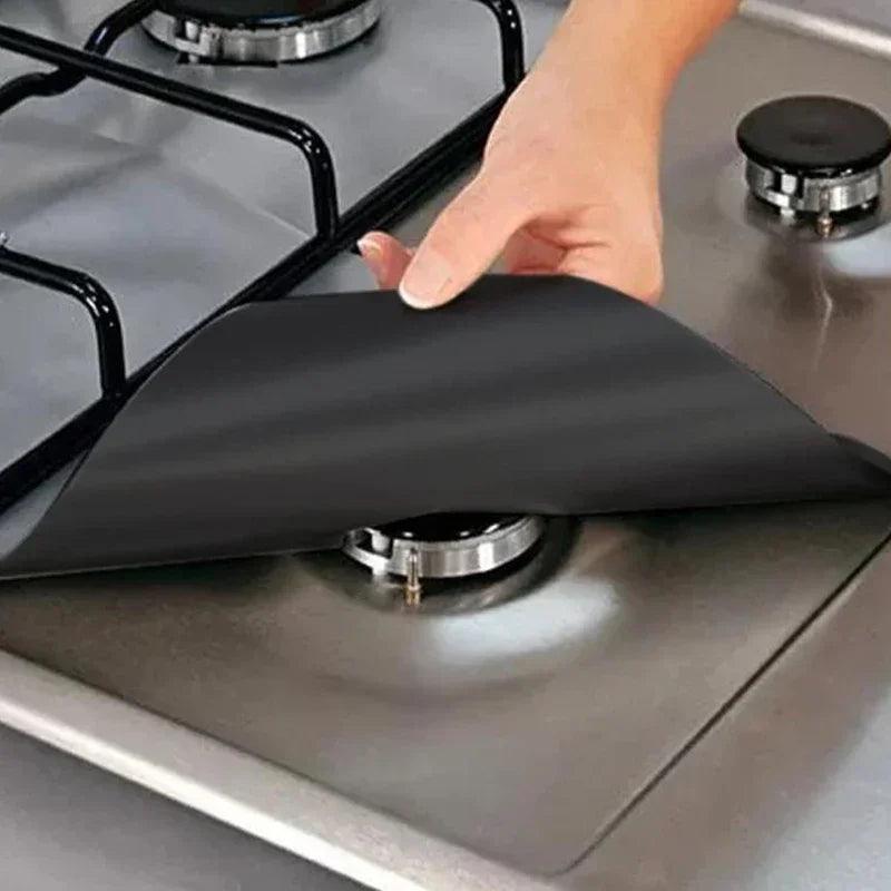 Praça Foil Gás Hob Protector Liner, Easy Clean Reutilizável Protection Pad, Fogão a Gás Fogão Protector, Acessórios de cozinha, 1 Pc, 2 Pcs, 4Pcs