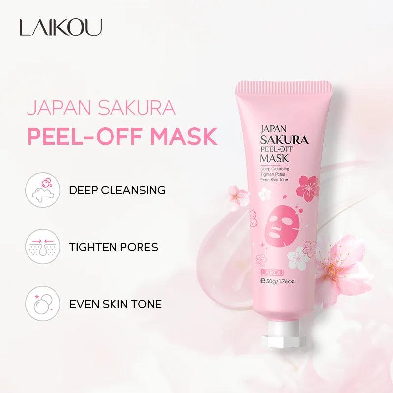 LAIKOU-Sakura Peeling Máscara Facial, Ouro 24K, Refirmamento, Clareamento, Remoção de Cravos, Facial, Rasgar, Produtos De Cuidado Da Pele