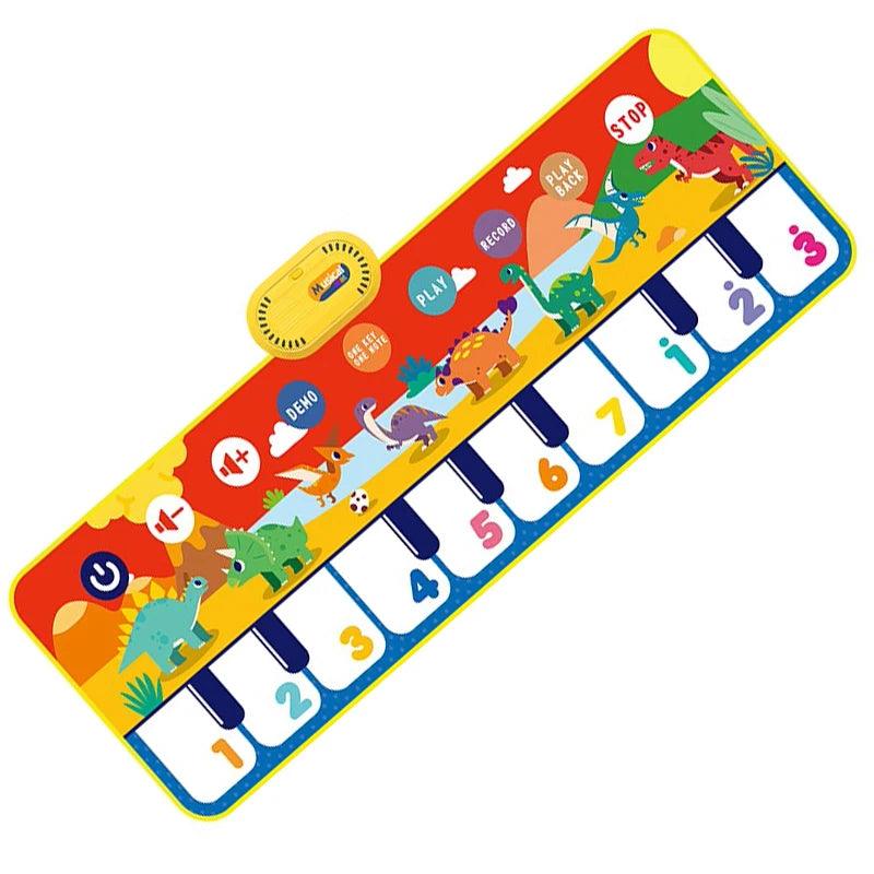 Coolplay 110x36cm tapete de piano musical para crianças teclado de chão tapete de dança com 8 sons de animais tapete de bebê brinquedos educativos