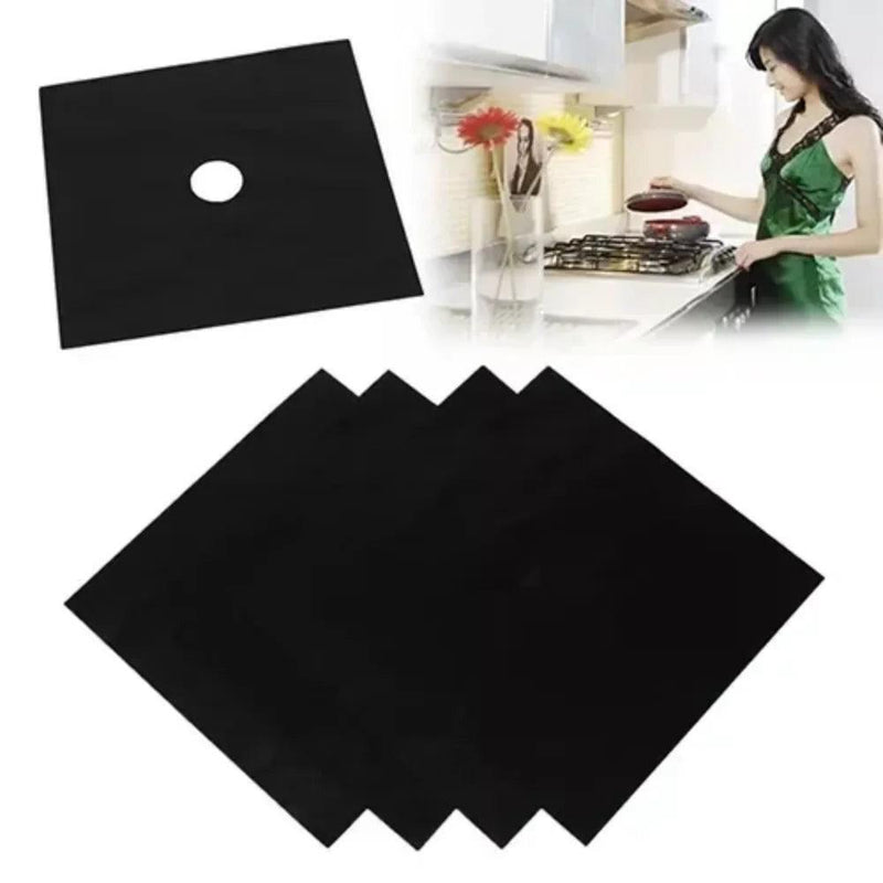 Praça Foil Gás Hob Protector Liner, Easy Clean Reutilizável Protection Pad, Fogão a Gás Fogão Protector, Acessórios de cozinha, 1 Pc, 2 Pcs, 4Pcs