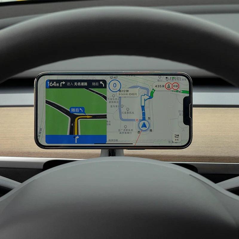 Suporte magnético sem fio para carregador de carro, suporte adsorvível para smartphone para tesla modelo 3 y 2023, suporte para telefone de carro, acessórios