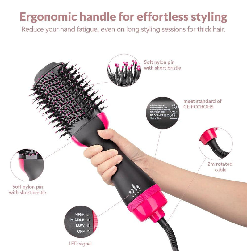 Hot Air Brush Multi-Function Cabelo Secador Straightener Curler Comb One Step Professional Salon Hair Styler e Volumizer Ion Blow