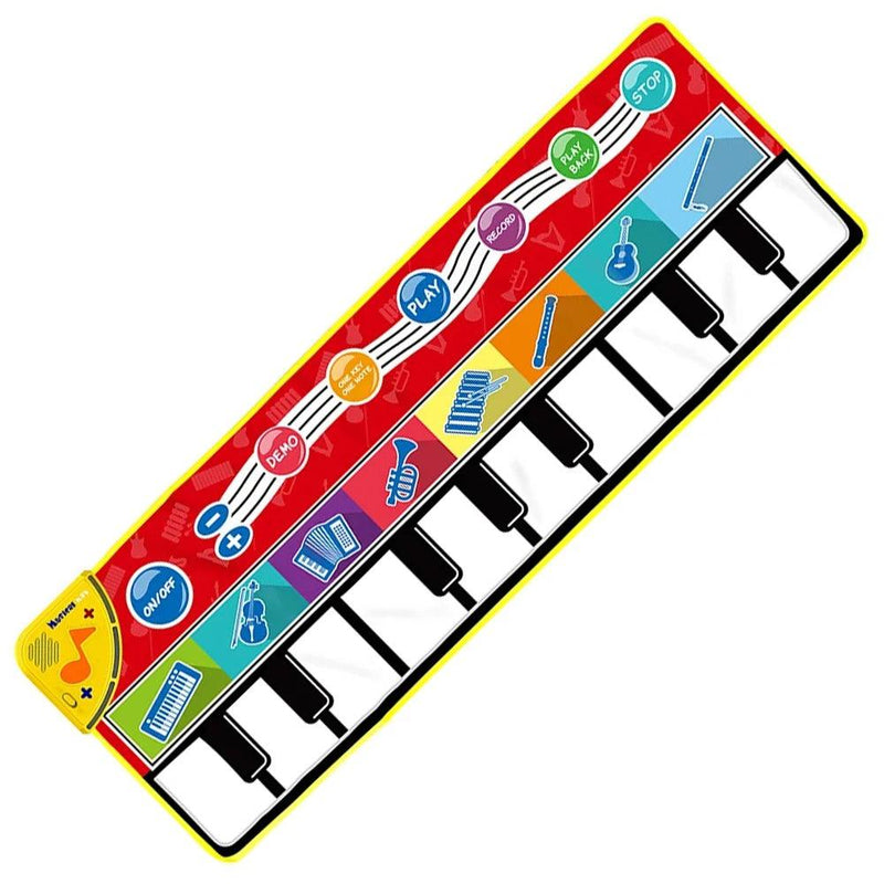 Coolplay 110x36cm tapete de piano musical para crianças teclado de chão tapete de dança com 8 sons de animais tapete de bebê brinquedos educativos