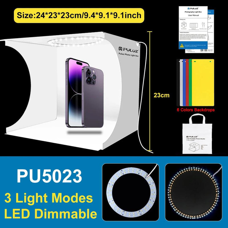 Mini panel LED para iluminación de fotografía, luz portátil, kit de caja de tienda de campaña, 2 fondos, 20 cm, 8,7 pulgadas, 1100 lm, 550 lm