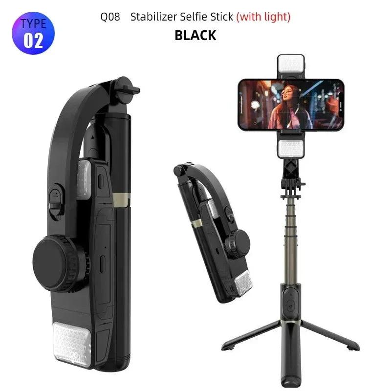 Q08 Gimbal Stabilizer for Cell Phone, Video, Bluetooth, Selfie Stick, Smartphone Tripod, Live, Vertical Shooting Support