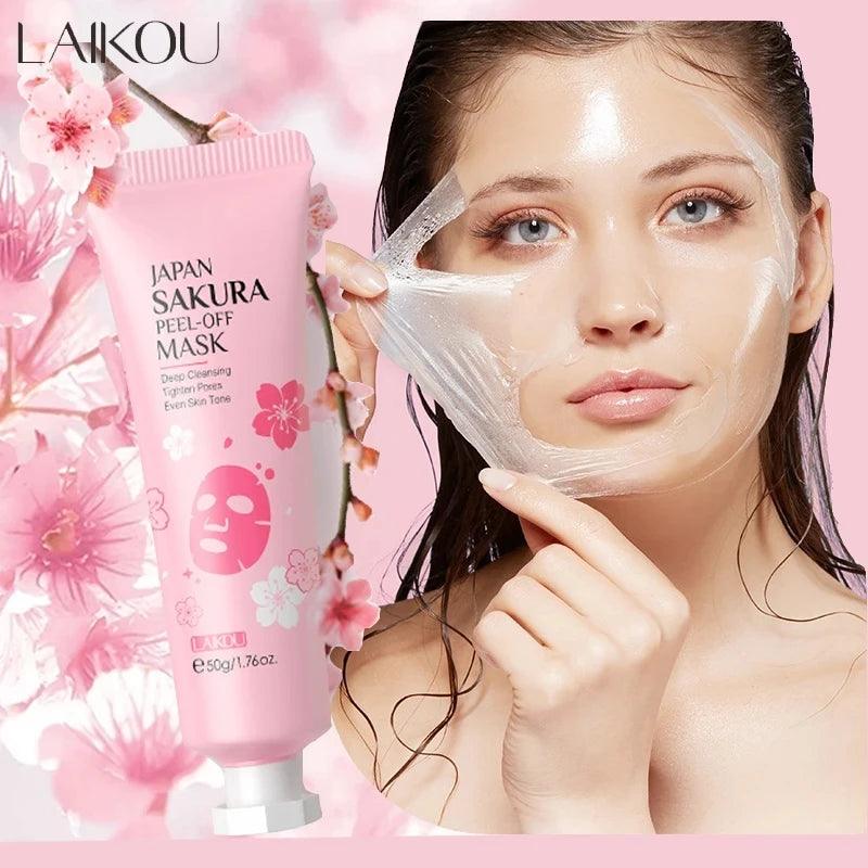 LAIKOU-Sakura Peeling Máscara Facial, Ouro 24K, Refirmamento, Clareamento, Remoção de Cravos, Facial, Rasgar, Produtos De Cuidado Da Pele