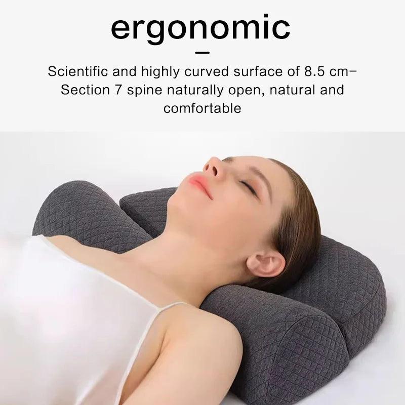 Travesseiro cervical, travesseiro de contorno de espuma viscoelástica, travesseiros de cama para dormir ortopédico ergonômico