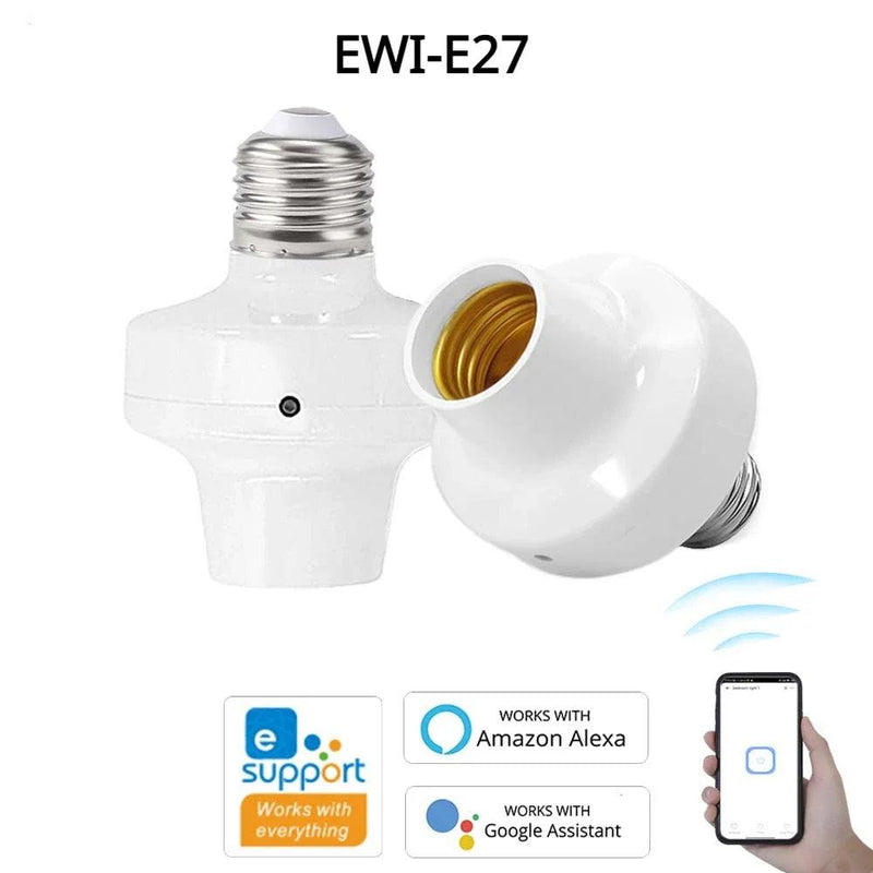 Ewelink Smart WiFi Lamp Holder, Led Night Light Socket, Bulb Adapter Socket, Work with Alexa, Google Home, Voice Control, E27