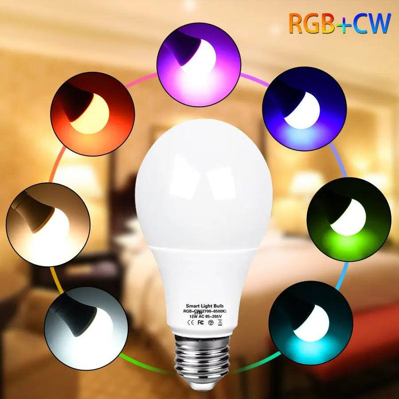 Bombillas LED E27 Wifi Bluetooth RGB 110V 220V Tuya bombillas inteligentes foco para el hogar Alice Alexa asistente de Google