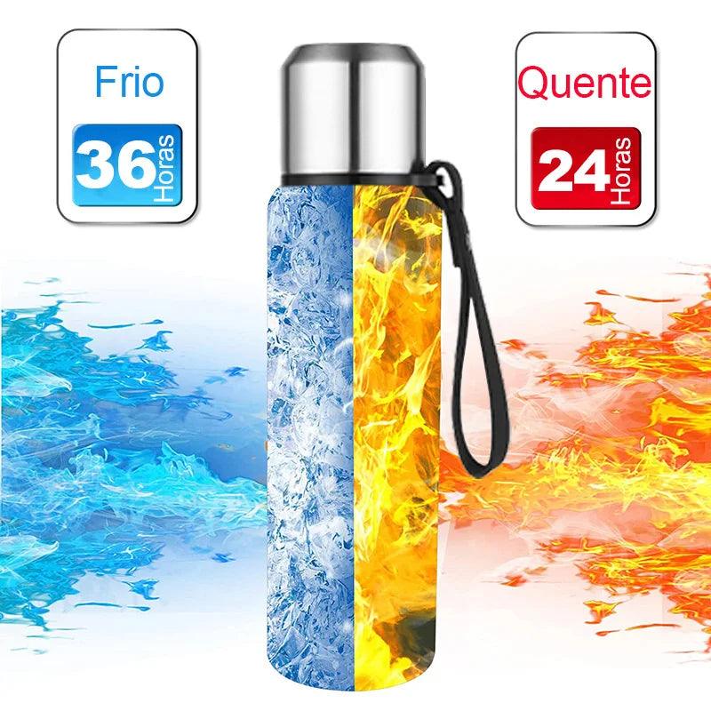 Large Capacity Stainless Steel Thermos Bottle Portable Flask Insulated Bottle with Rope 500/700/1000/1500ml