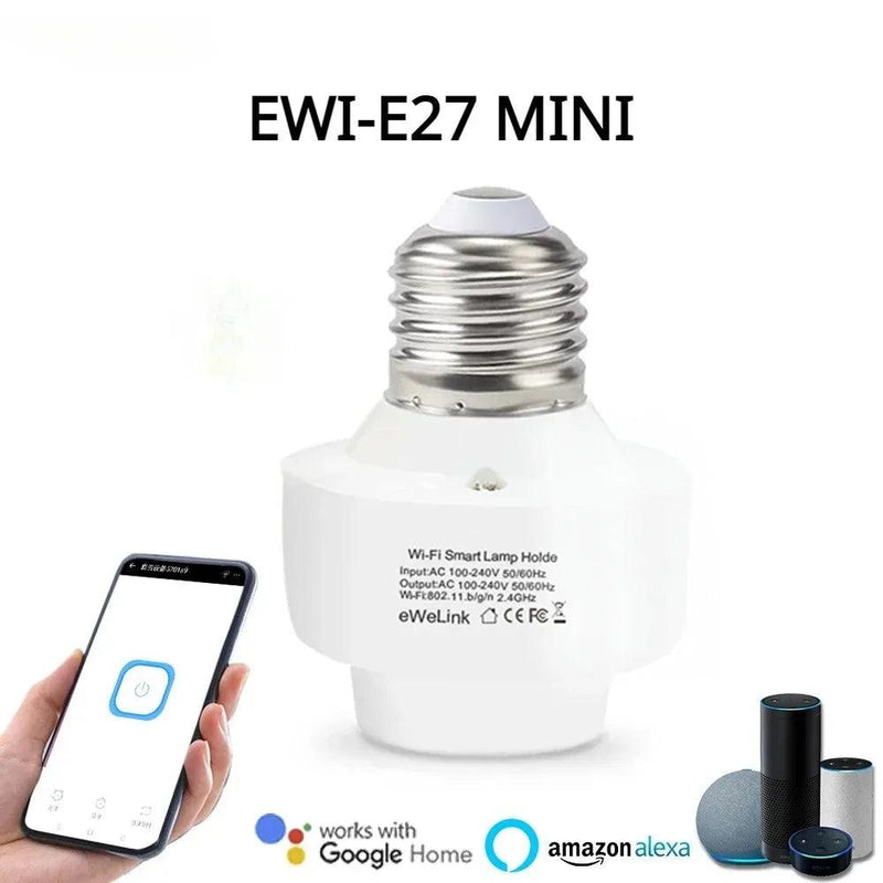 Ewelink Smart WiFi Lamp Holder, Led Night Light Socket, Bulb Adapter Socket, Work with Alexa, Google Home, Voice Control, E27