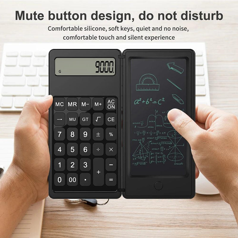 Portable Calculator 12 Digit Display 6 Inch Scientific Calculator with Digital Writing Tablet with Stylus Pen Erase Button for Office Students