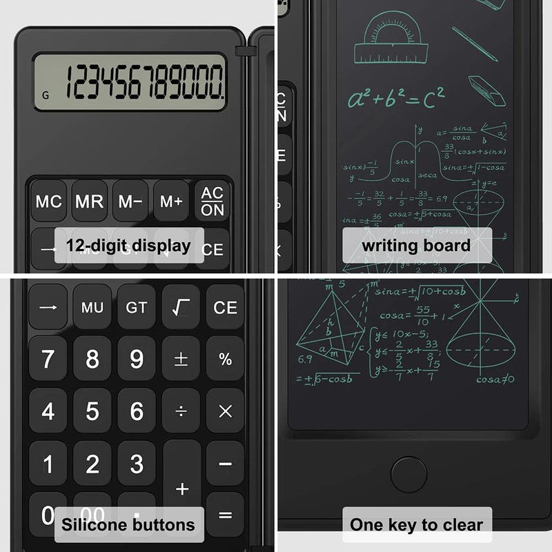 Portable Calculator 12 Digit Display 6 Inch Scientific Calculator with Digital Writing Tablet with Stylus Pen Erase Button for Office Students