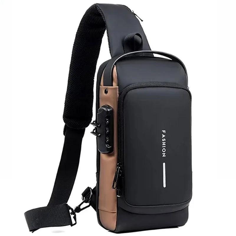 Bolso de hombro multifuncional antirrobo USB para hombres, bolso cruzado para hombres, paquete de mensajero, bolsos de pecho con honda de viaje, paquete cruzado