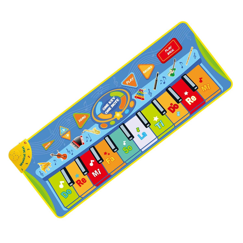 Coolplay 110x36cm tapete de piano musical para crianças teclado de chão tapete de dança com 8 sons de animais tapete de bebê brinquedos educativos